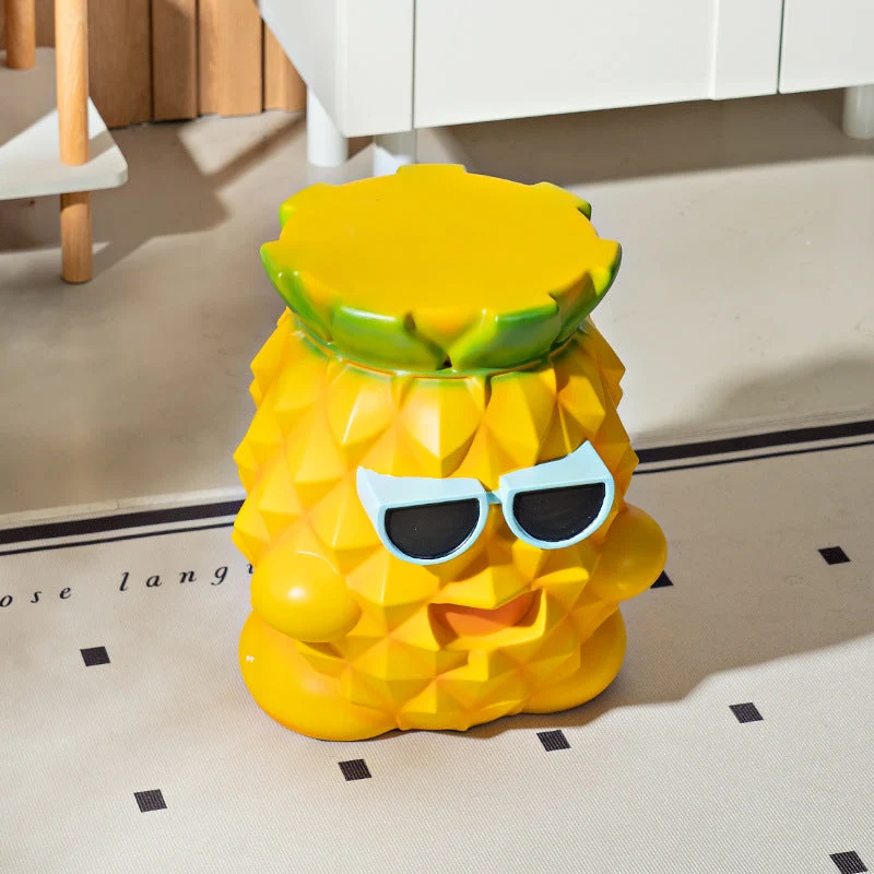 Contemporary Creative Pineapple Design Resin Kids Low Stool For Living Room