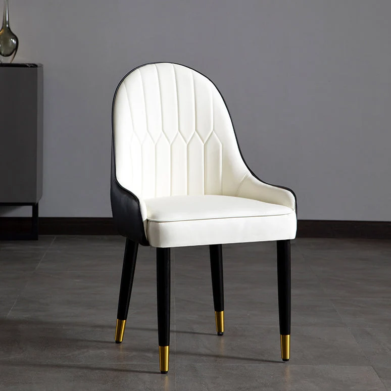 Faux Leather Armless Dining Chairs Glam Dining Side Chair for Home