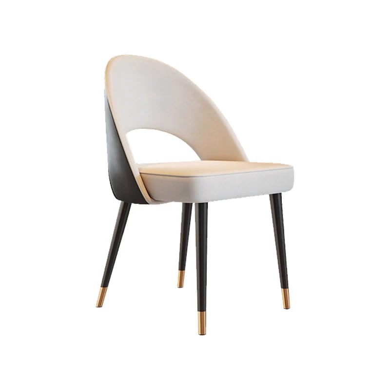 Glam Armless Dining Side Chair Black Metal Legs Open Back Dining Chairs