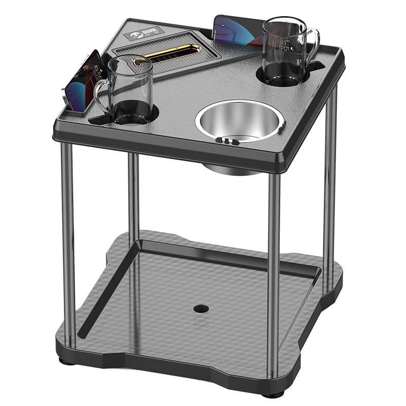 Contemporary Creative Square Tabletop ABS Stainless Steel Coffee Table 3-Tray For Living Room
