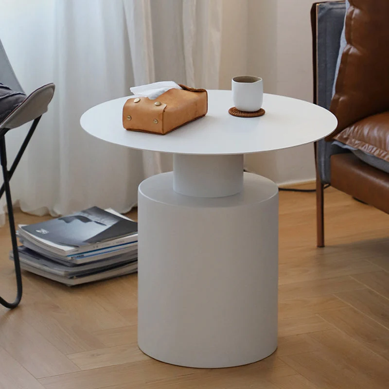 Modern Minimalist Round Cylinder Iron Coffee Table For Living Room
