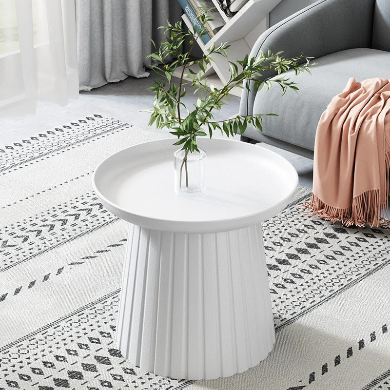 Modern Minimalist Round Tray Cylinder PP Plastic Coffee Table For Living Room