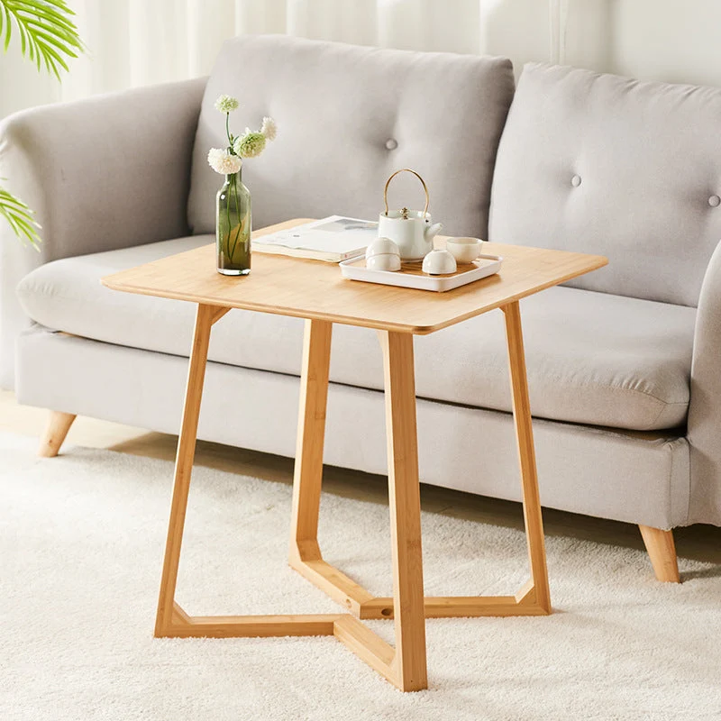 Traditional Japanese Square Plywood Top Oak Wood Coffee Table For Living Room