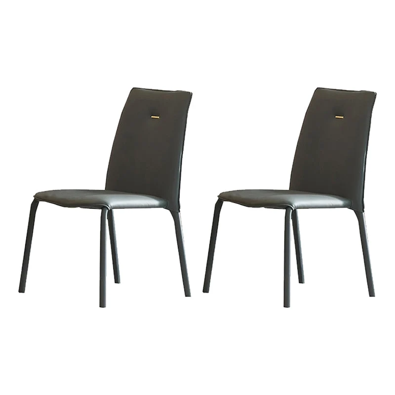 Orange and Gray Dining Chairs Contemporary Armless Low Back Dining Side Chair