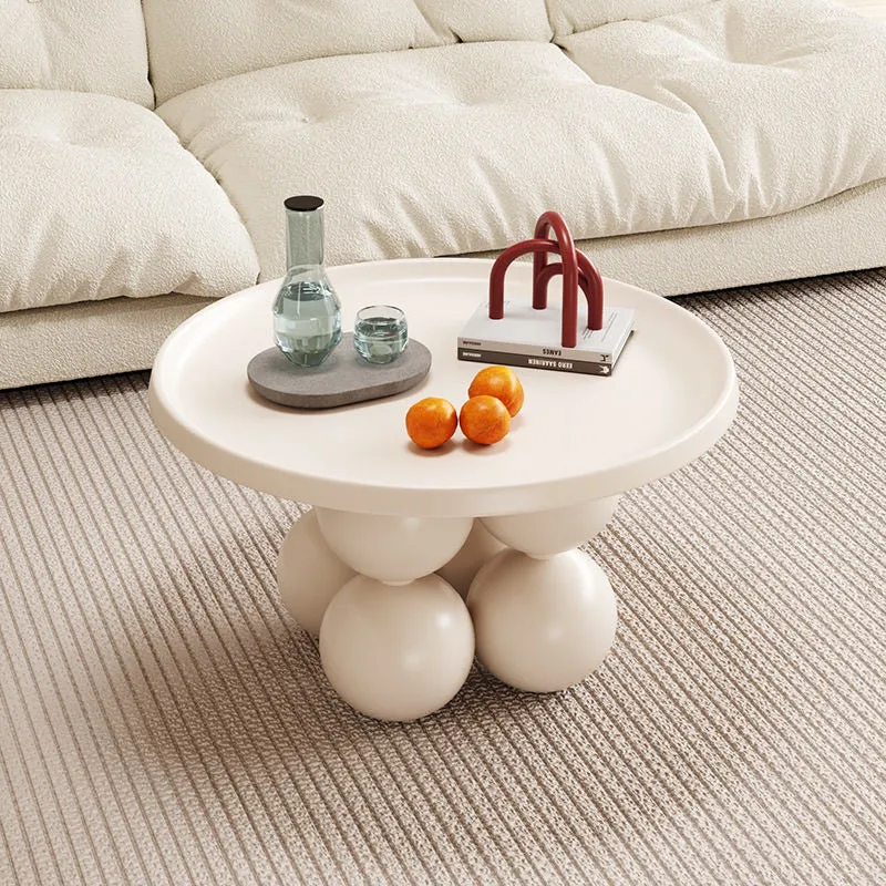 Modern Minimalist Round Sphere Carbon Steel Coffee Table 1-Tier For Living Room