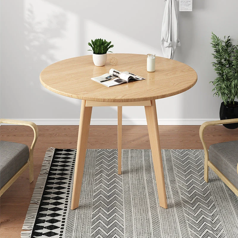 Modern Minimalist Round Medium Density Fiberboard Rubberwood Coffee Table 3 - Leg For Living Room