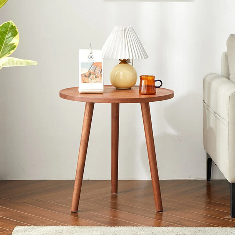 Contemporary Simplicity Round Cylindrical Ebony Wood Coffee Table 1 - Tier For Living Room