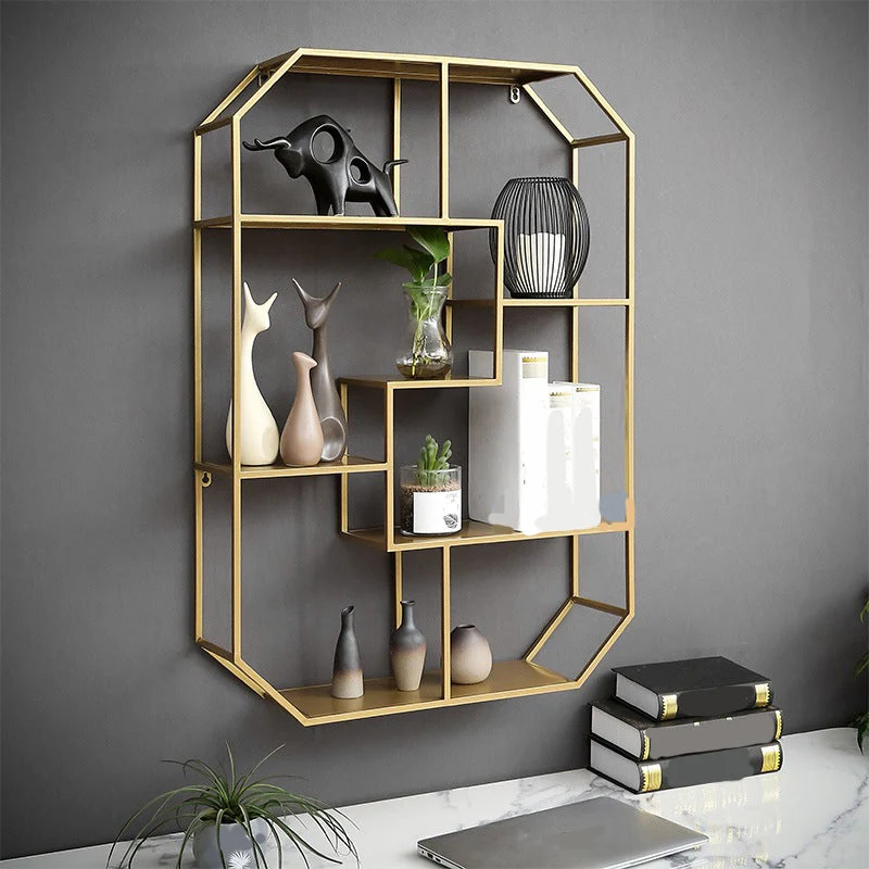 7.1" Wide Shelf Bookcase 5 Levels Metal Book Shelf Wall Mounted