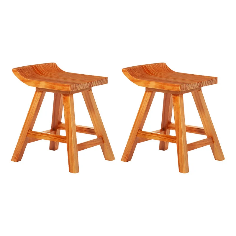 Modern Armless Backrest Counter Stool Wood Cafe Bar Stool with Seat and Pedal