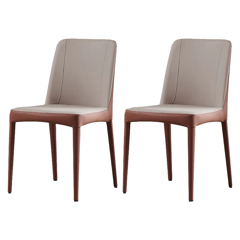 Contemporary Metal Dining Room Chair Faux Leather Dining Chair for Home Use