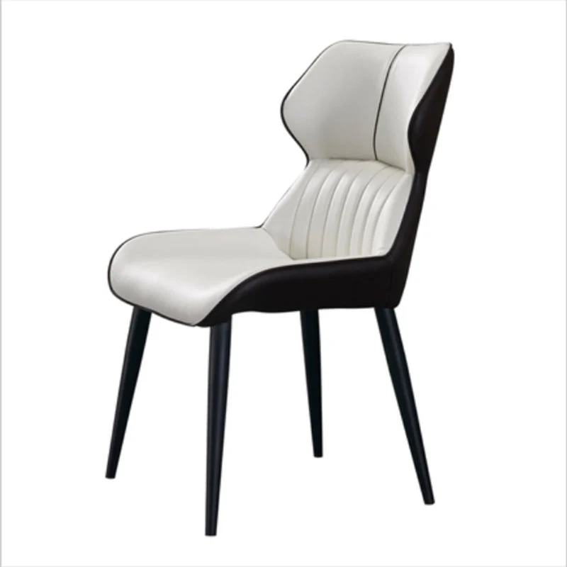 Faux Leather and Metal Side Chair Set Modern Dining Side Chair