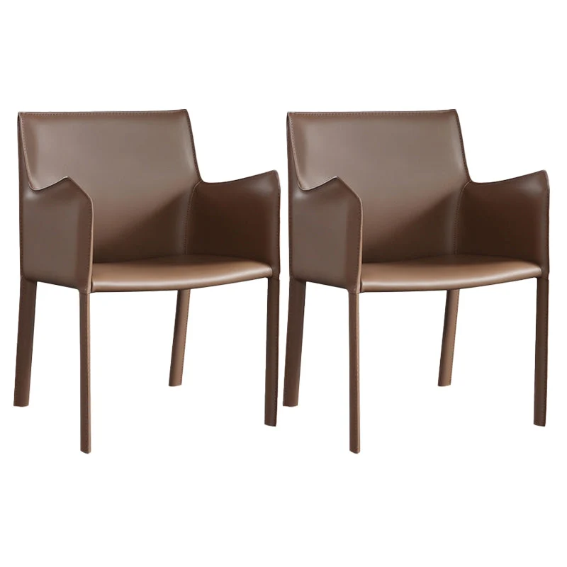 Modern Upholstered Dining Arm Chair Faux Leather Dining Accent Chair
