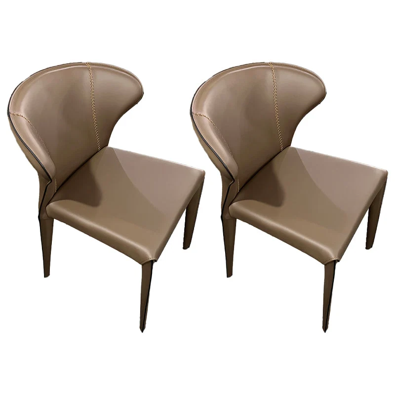 Upholstered Armless Dining Chairs Modern Faux Leather Side Chair
