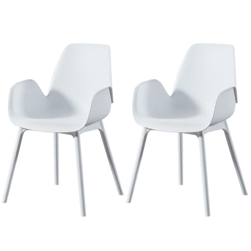 Modern Plastic Arm Chair Parsons Chair in Matte Finish for Kitchen