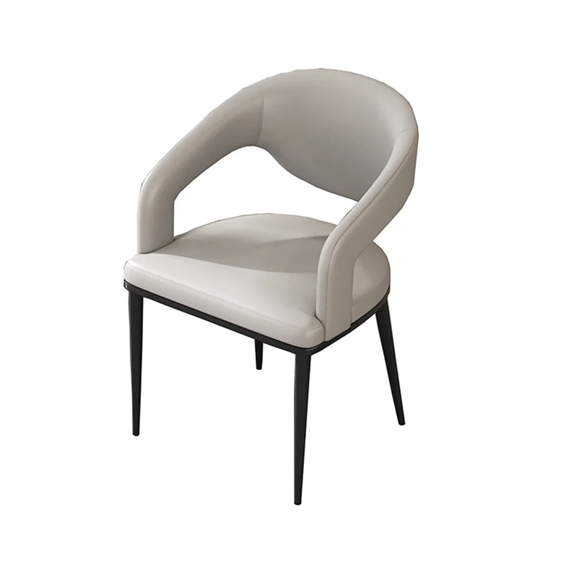 Open Back Dining Side Chair Contemporary Black Legs Dining Arm Chair