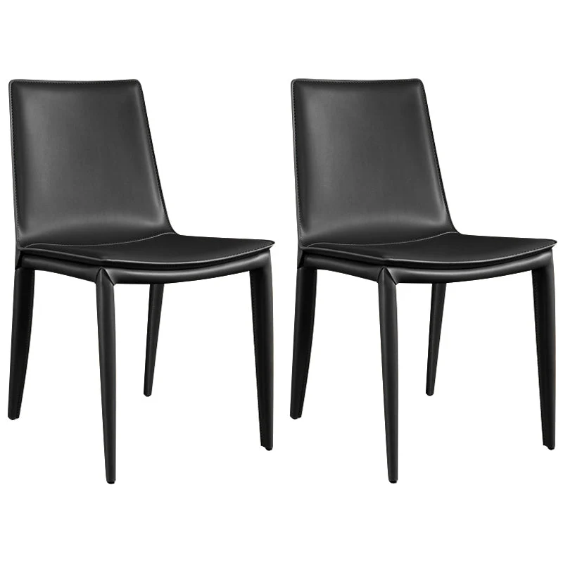 Modern Style Leather Dining Armless Chair Metal Side Chair for Home Use