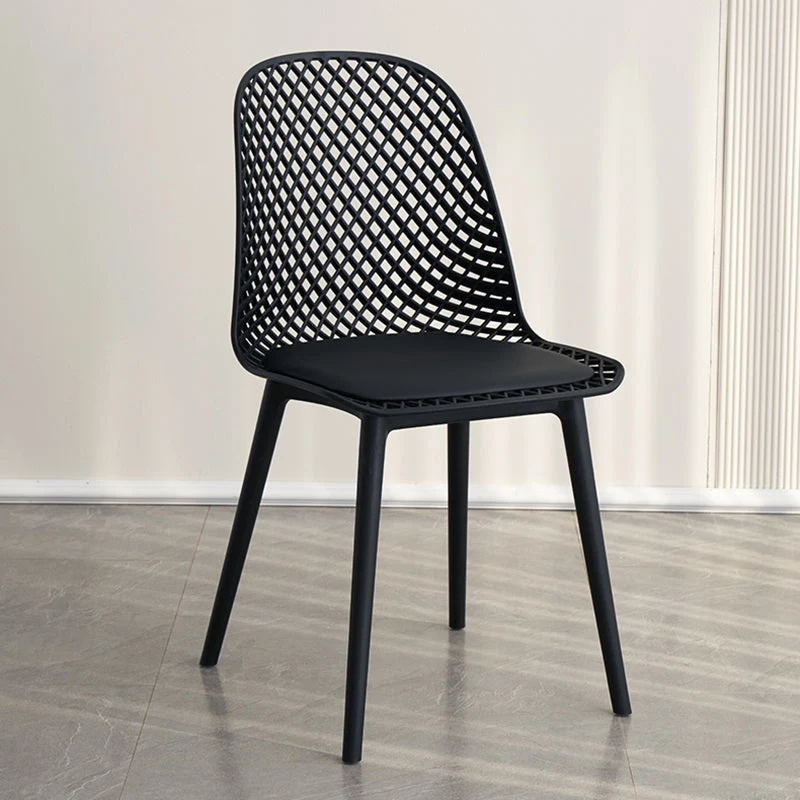 Contemporary Style Dining Chairs Armless Chairs with Plastic Legs for Home