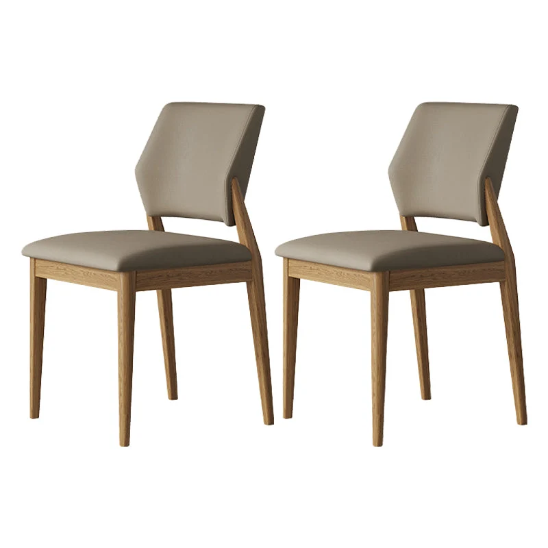 Contemporary Faux Leather Open Back Dining Side Furniture in Matte Finish for Indoor