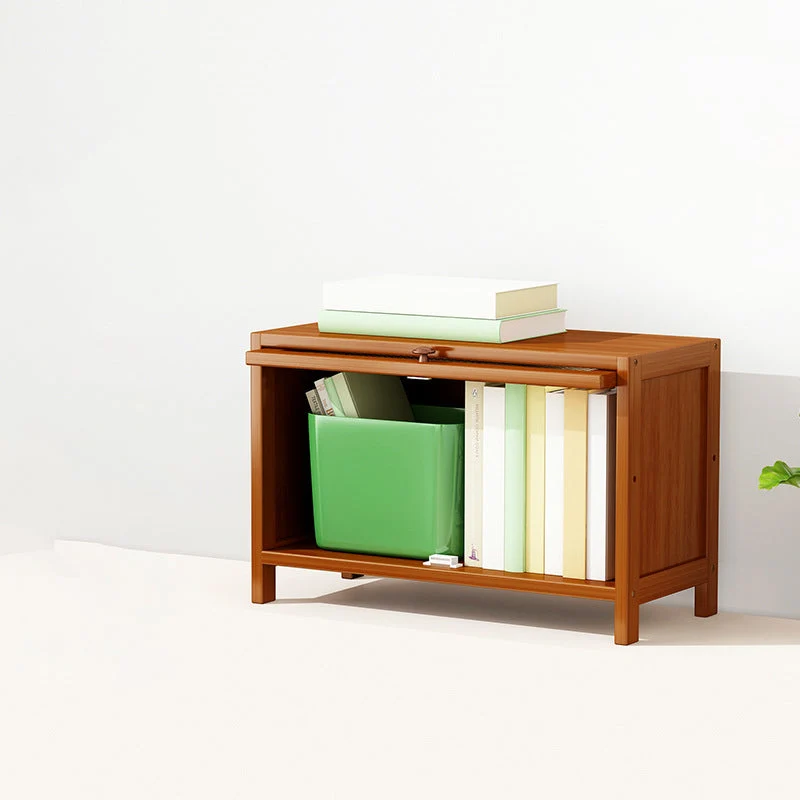 Bamboo Contemporary Bookshelf Standard Bookcase with Cabinets
