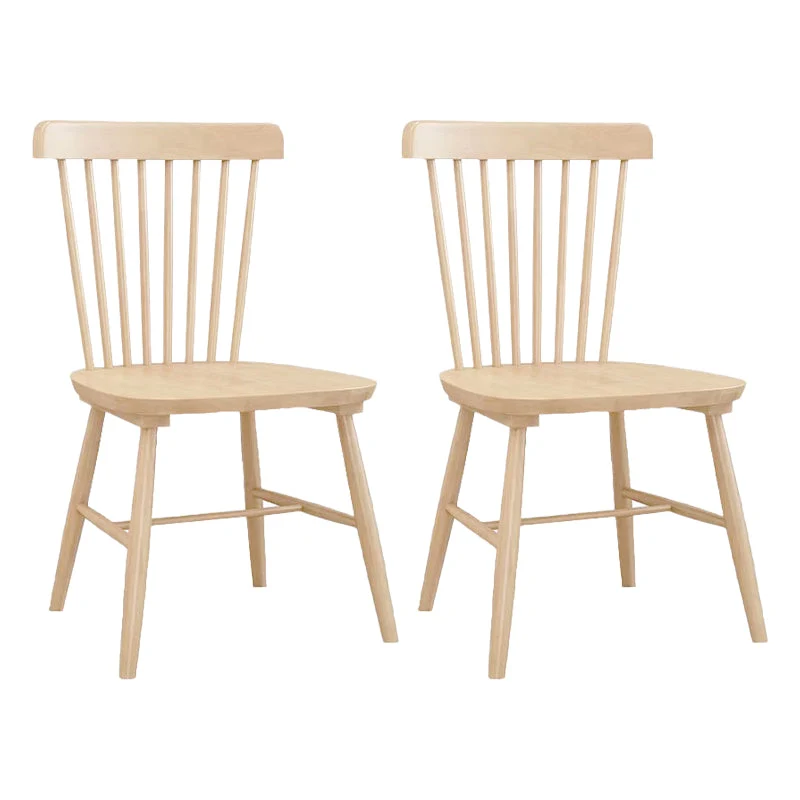 Contemporary Wood Dining Chair Windsor Back Side Chair in Matte Finish for Indoor