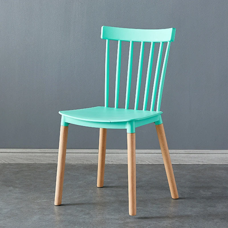 Contemporary Wood Indoor-Outdoor Room Side Chair Slat Back Chair