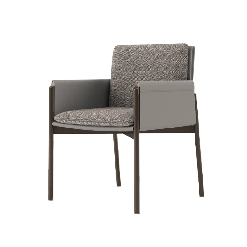 Modern Style Linen Dining Room Chair Arm Metal Side Chair for Home Use