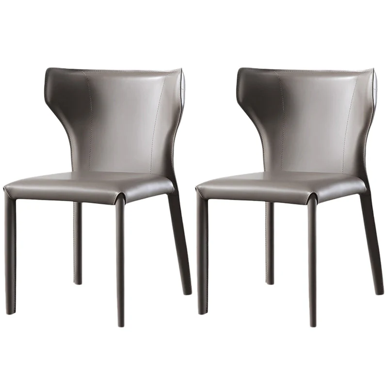 Modern Style Leather Dining Side Chair Wingback Side Armless Chair for Restaurant Use