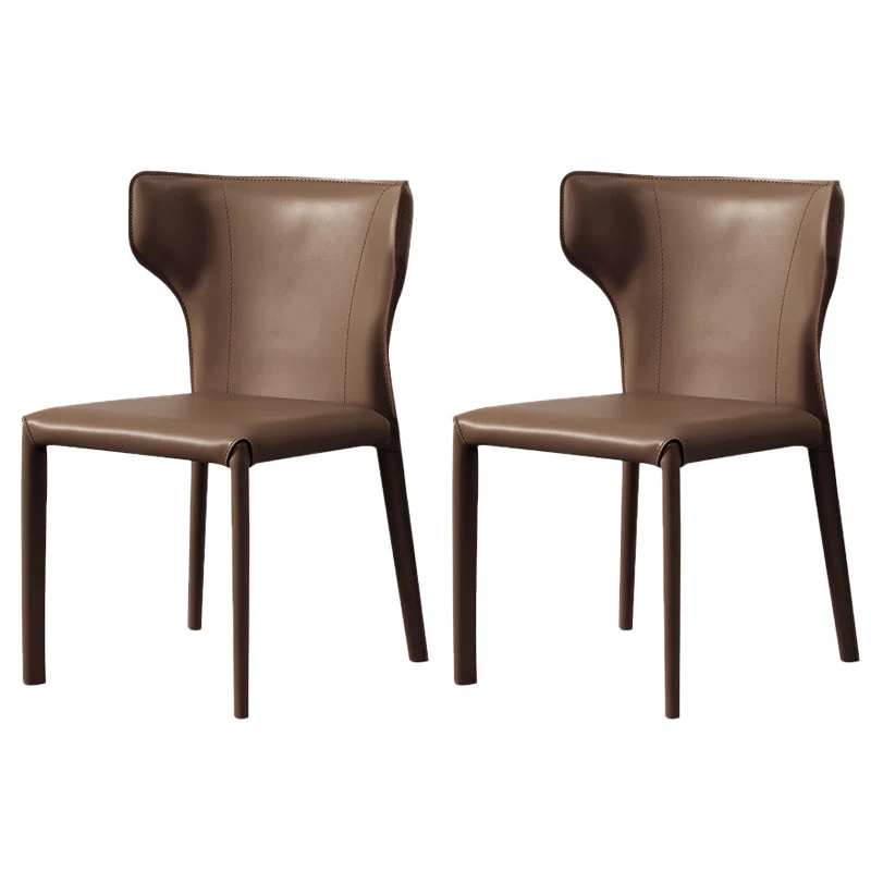 Modern Style Leather Dining Side Chair Wingback Side Chair for Restaurant Use