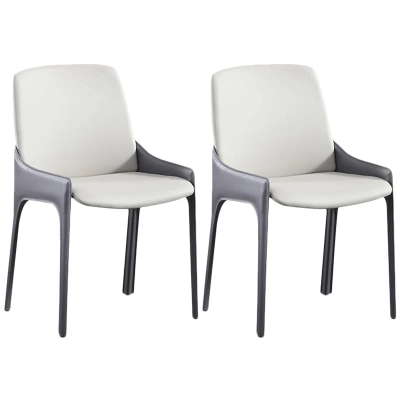 Modern Style Faux Leather Arm Dining Chairs Metal Dining Chair for Home Use