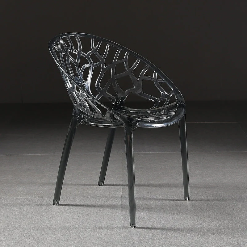 Scandinavian Armless Dining Chairs Acrylic Cross Back Side Chair