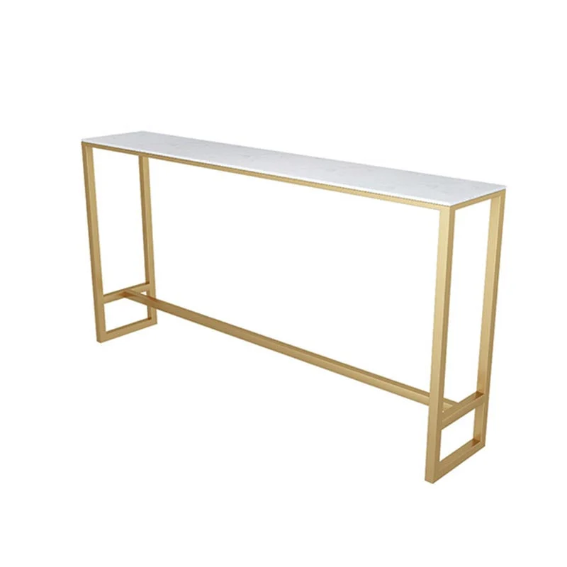 Rectangle Living Room Pub Height Dining Table Contemporary Marble Bistro Table