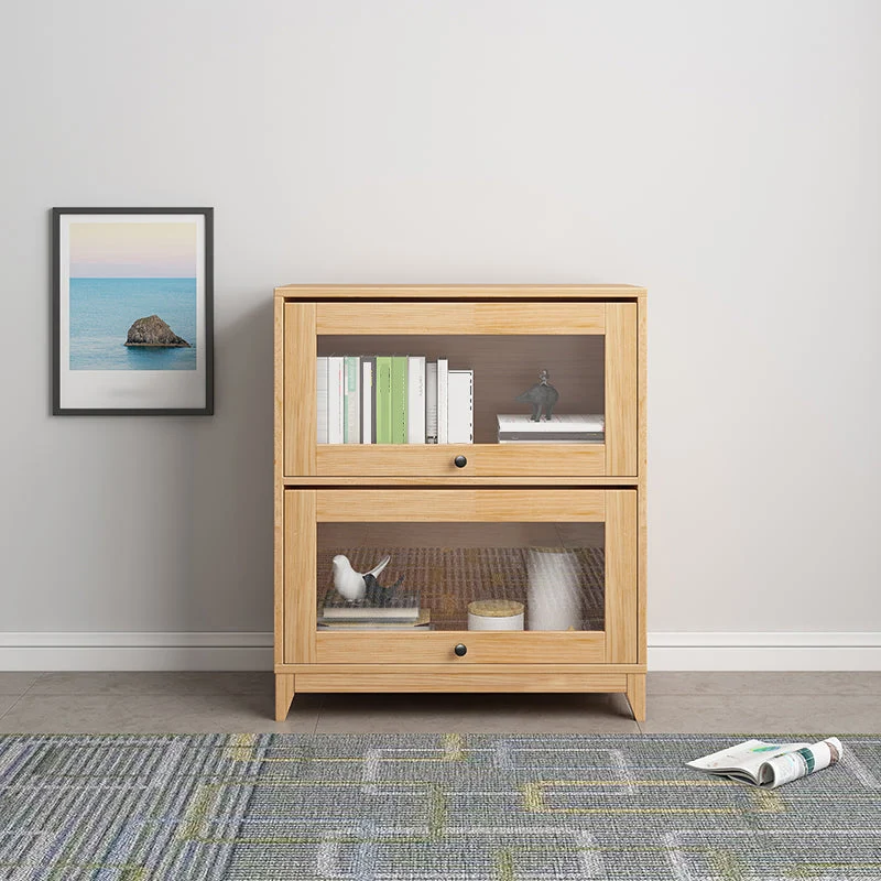 Scandinavian Style Closed Back Bookshelf Standard Wooden Bookcase