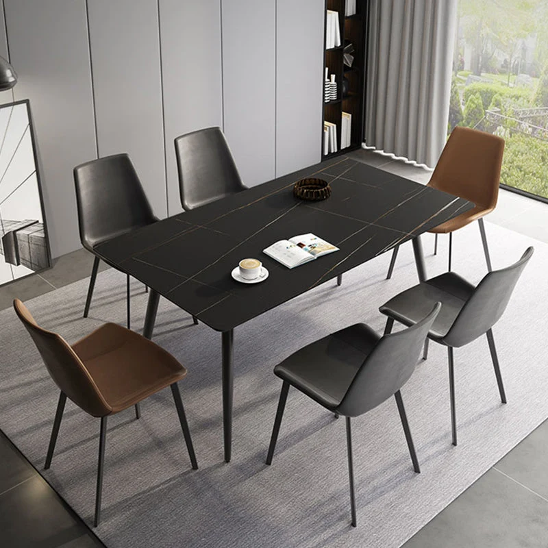 Rectangle Dining Table Industrial 4 Legs Dining Table for Kitchen