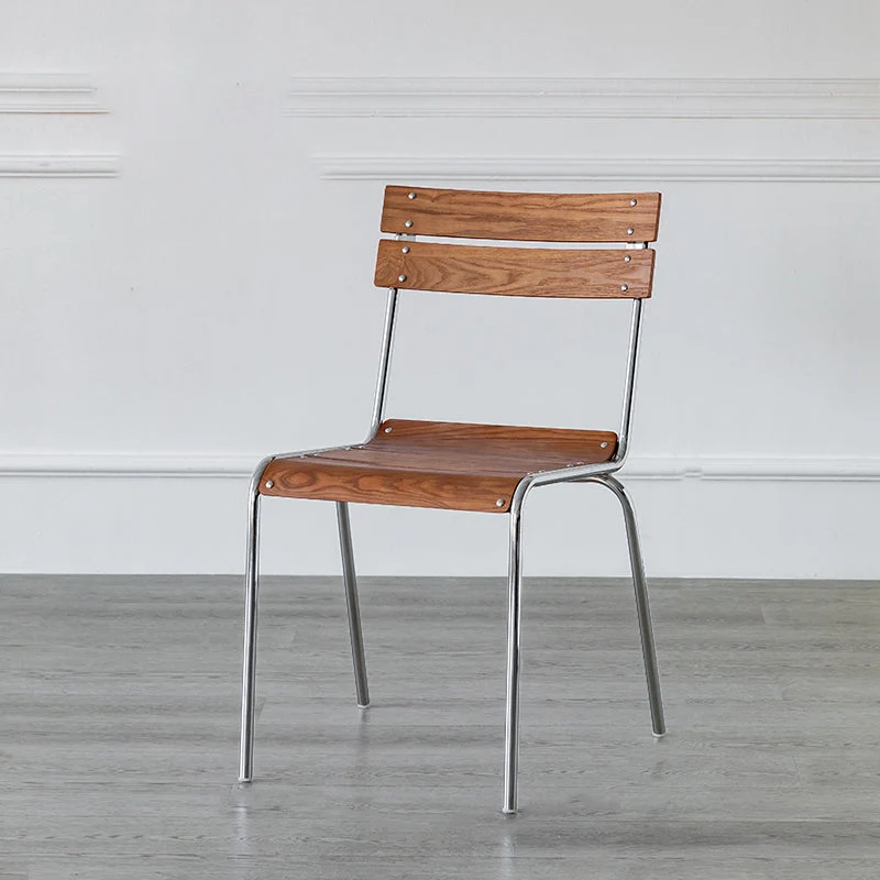 Contemporary Beech Solid Wood Armless Bar Stool with Footrest