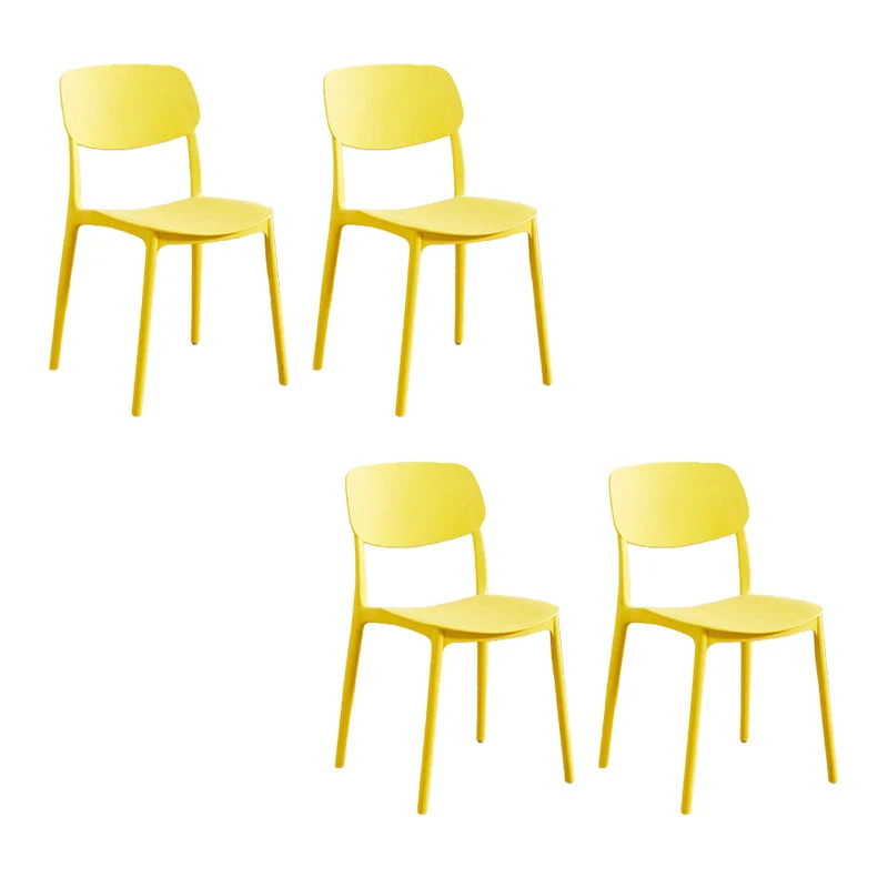 Indoor Plastic Dining Armless Chair Kitchen Open Back Side Chair