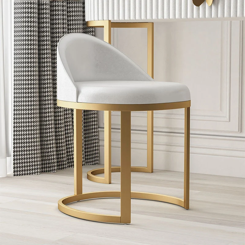 Glam Metal Dining Room Chair Armless Upholstered Dining Chairs for Restaurant Use