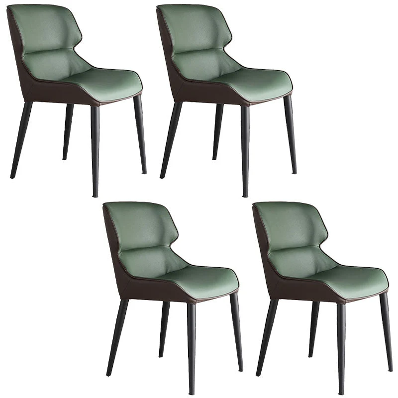 Contemporary Wingback Side Chairs Leather Dining Side Chair for Kitchen