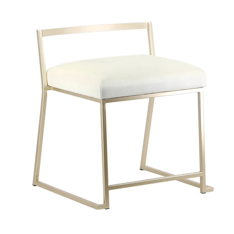 Glam Metal Dining Room Chair Armless Velvet Dining Side Chair for Restaurant Use