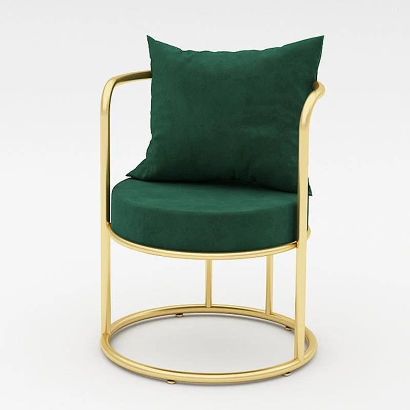 Glam Metal Dining Room Chair Open Back Dining Side Chair for Restaurant Use