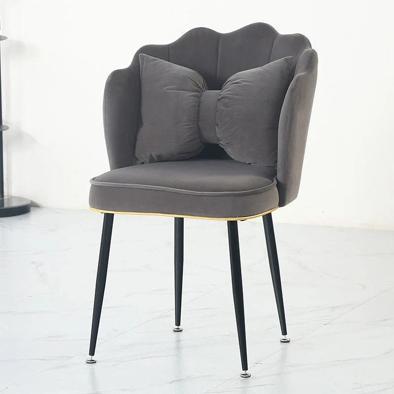 Nordic Style Metal Dining Room Chair Velvet Armless Dining Chairs for Home Use