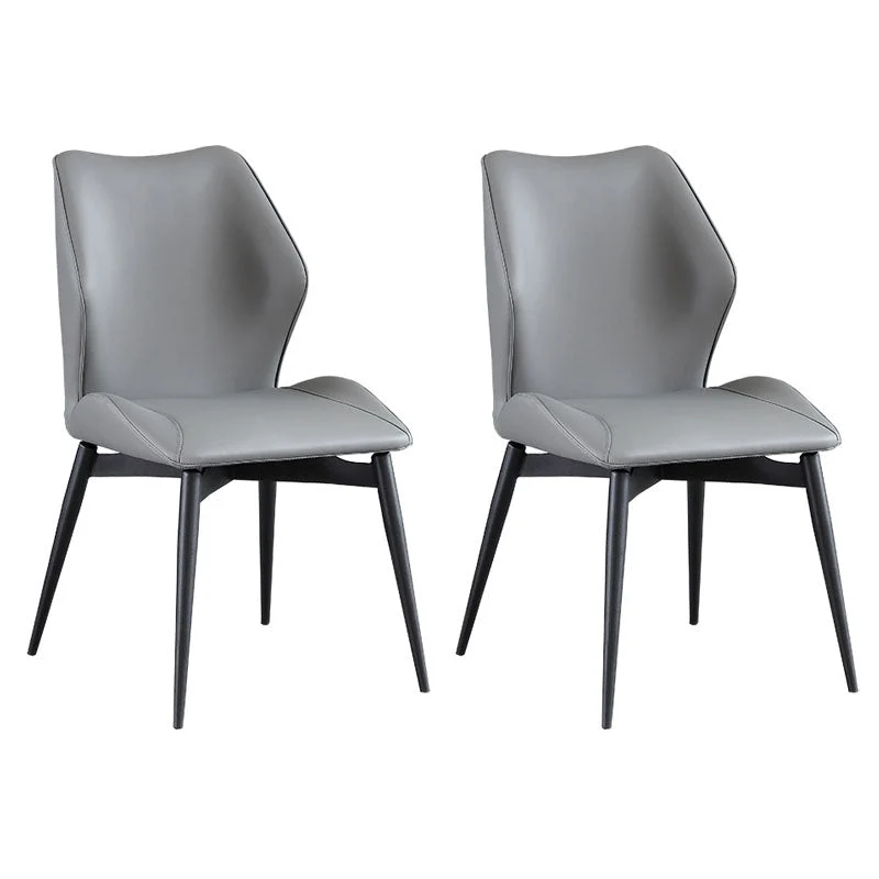 Contemporary Restaurant Wingback Side Chair Leather Dining Chair