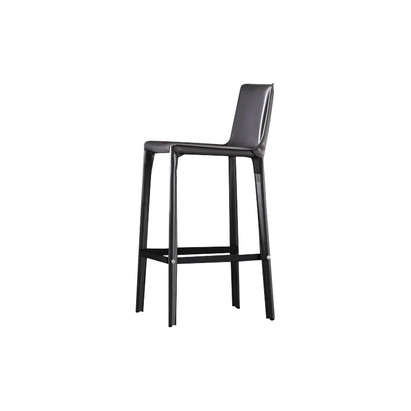 Industrial 39" Height Backrest Counter Stool with Leather Cushion