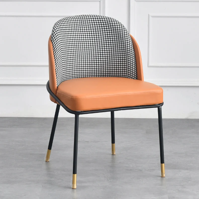 Scandinavian Design Solid Back Chairs Armless Upholstered Dining Side Chairs