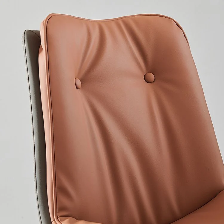 Leather Dining Side Chair Industrial Design Armless Solid Back Chairs