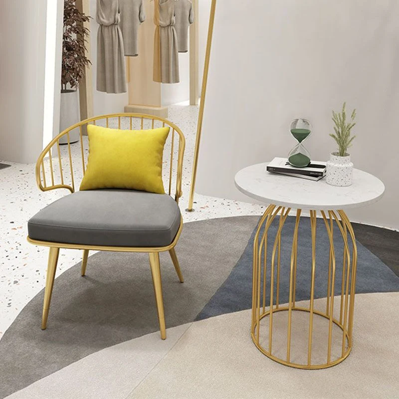 Scandinavian Style Windsor Back Chair Armless Upholstered Side Chair