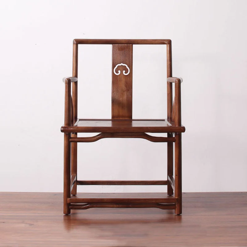 Traditional Style Dining Chairs Dining Arm Side Chair with Wooden Legs