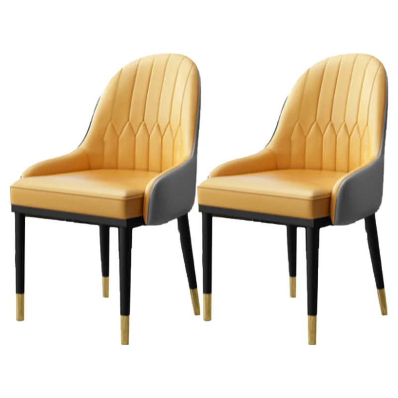 Leather Dining Side Chair Scandinavian Design Arm Solid Back Dining Side Chairs