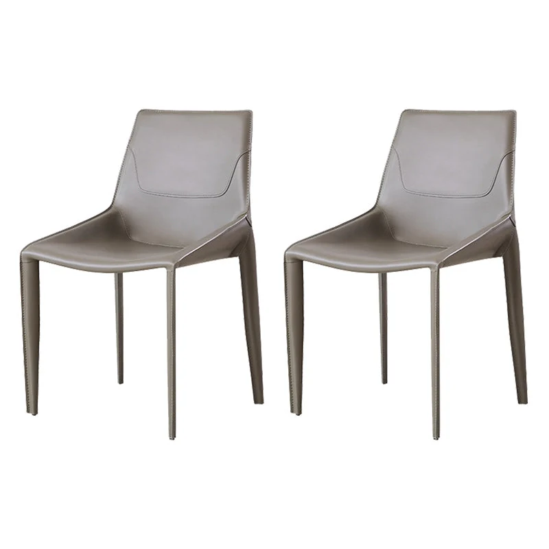 Upholstered Dining Armless Chairs Faux Leather Kitchen Dining Chairs