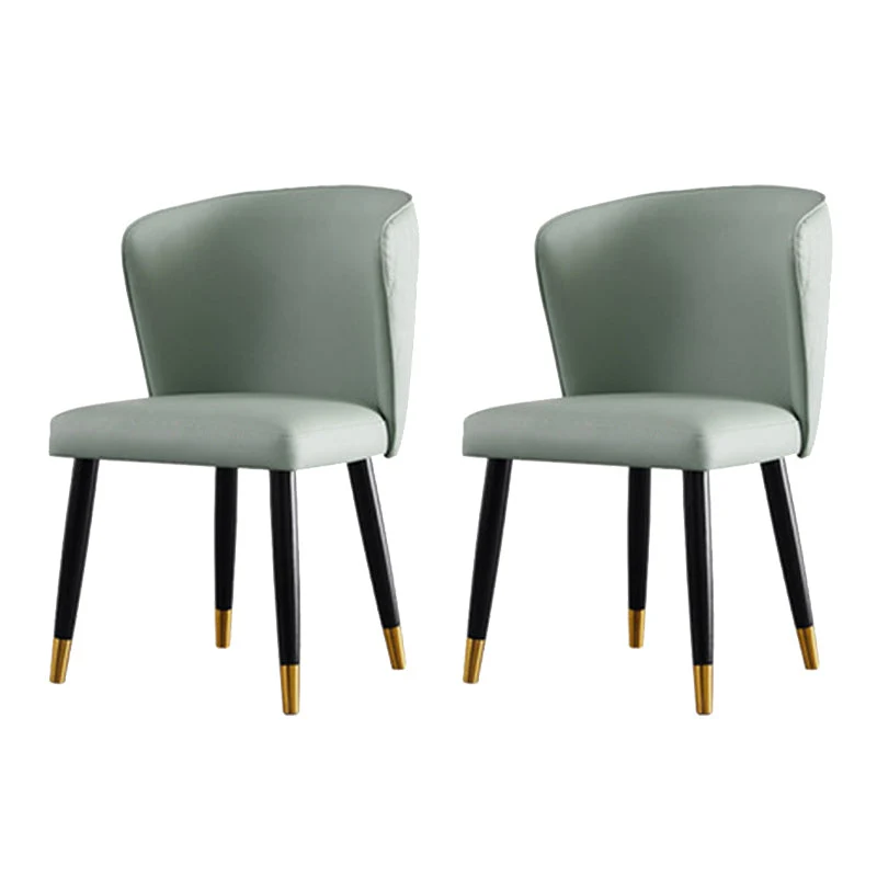 Glam Style Armless Side Chairs Wooden Chair with Wood Legs for Kitchen