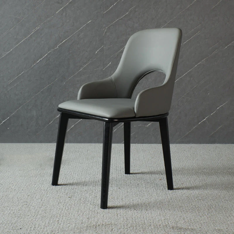 Contemporary Open Back Dining Chairs Armless Side Chairs with Wood Legs for Kitchen